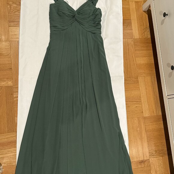 Azazie Chiffon Bridesmaid / Formal Dress – Eucalyptus Green – Size A10 (Hemmed) - Picture 3 of 6